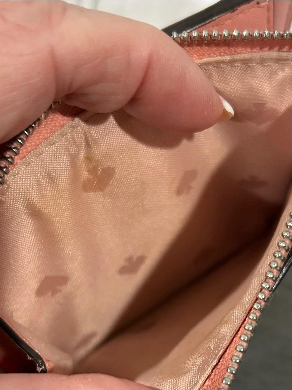 Kate Spade Peach/ Coral Leather Zip Wallet